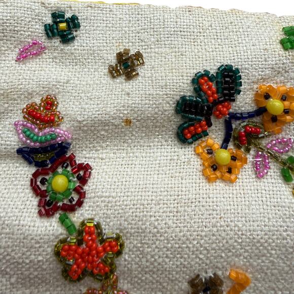 Fendi White Canvas Beaded Roll Tote Bag - Picture 4 of 7